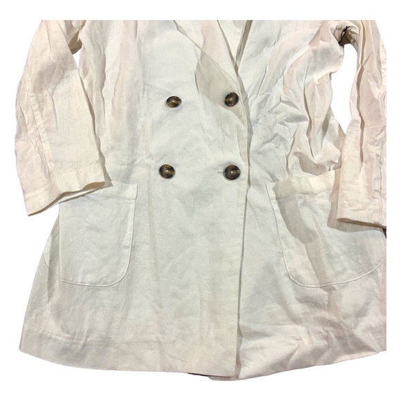 LPA Double Breasted Jacket in White Linen Button Front Blazer Dress Sz S NEW - Picture 4 of 6